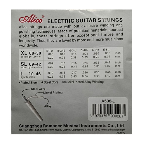 Струни Alice A506-L для електрогітари 